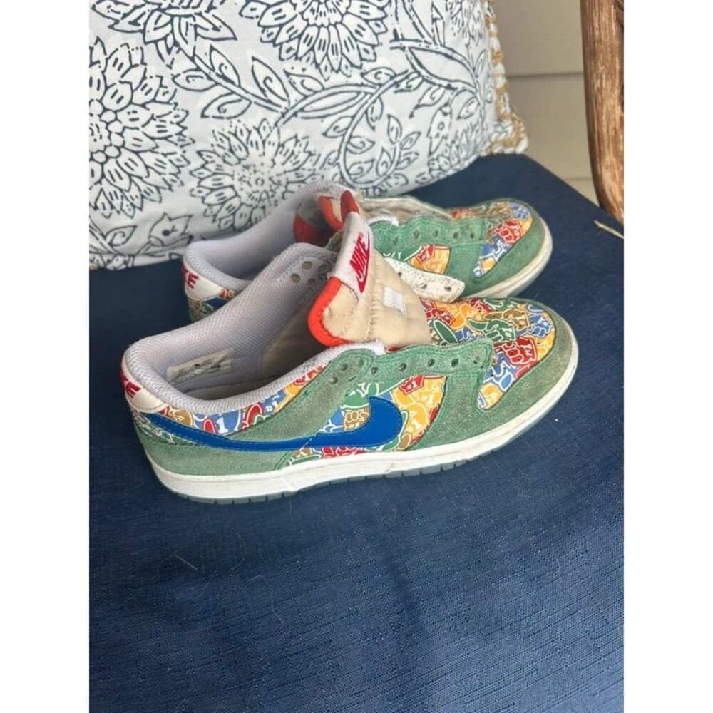 Nike Dunk Low "Foam Finger" Green/Blue (No Laces) - Size 5Y